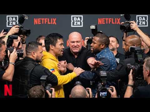 Floyd Mayweather Vs Manny Pacquiao 2 First HEATED Face-Off &amp; Press Conference | NETFLIX