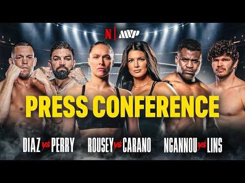 Rousey vs. Carano | Diaz vs. Perry | Ngannou vs. Lins | NYC PRESS CONFERENCE | Netflix
