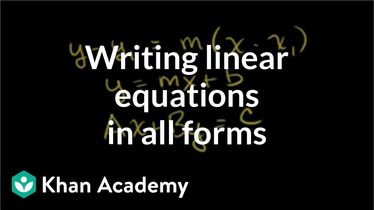 Two-variable linear equations and introduction to functions | Algebra I | Khan Academy