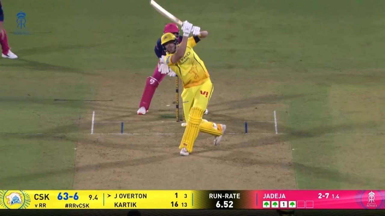 IPL 2026 M03: RR vs CSK - Jamie Overton Six