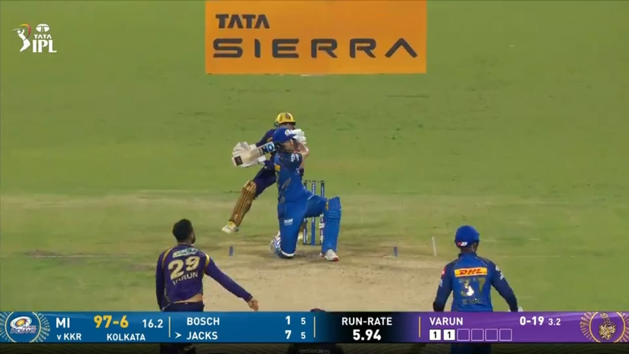 IPL 2026 M65: KKR vs MI - Will Jacks Six