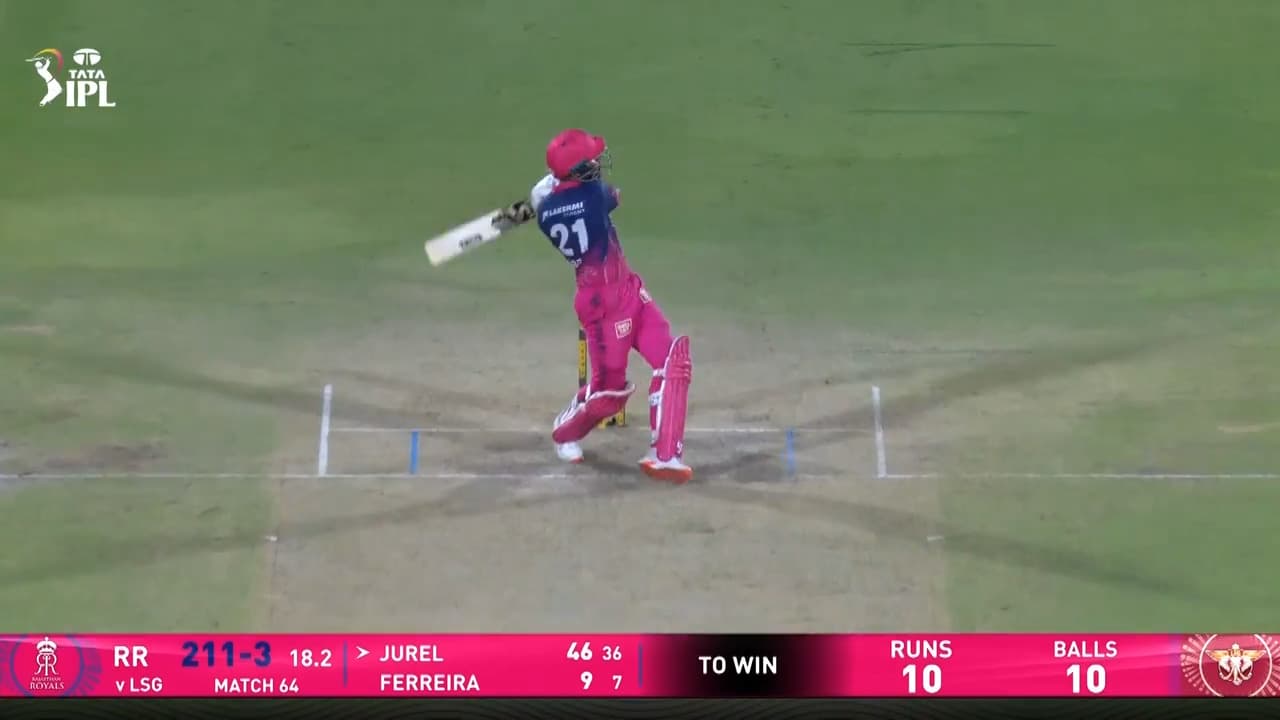 IPL 2026 M64: RR vs LSG - Dhruv Jurel Six