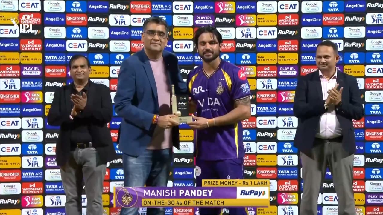 IPL 2026 M65: KKR vs MI - RuPay On-The-Go 4s of the Match - Manish Pandey